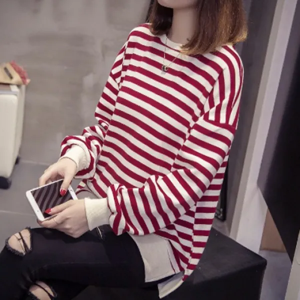 style시대 A1881 여성 춘추 하프롱 단가라 T 루즈핏 맨투맨 빅상이즈 100KG까지 후드티