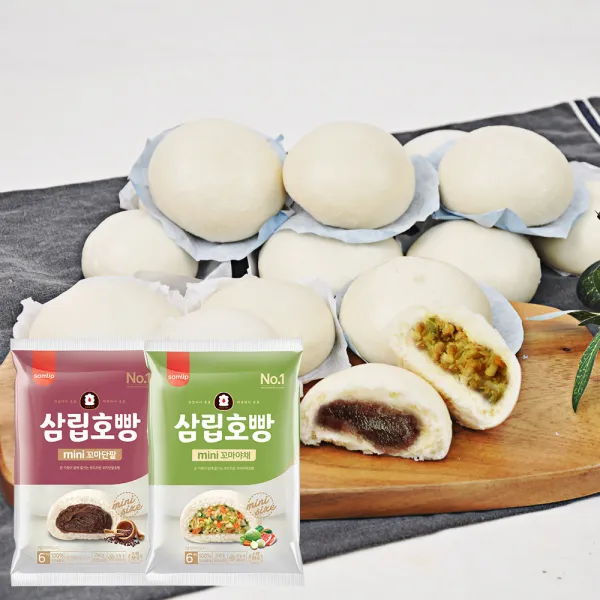 [아임네이처] 겨울간식 찐빵특선 삼립 미니호빵 (단팥10봉+야채10봉), 20봉, 240g