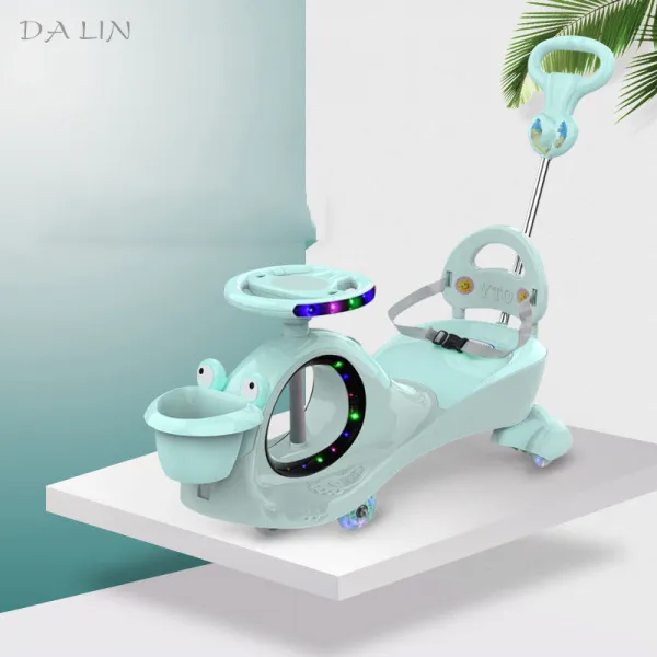 Dalin 붕붕카 아동 계집아이 경차 흔들흔들 1~8세 아기 비틀대며 밴 음악 들려 Xz46 A21 05 민트 일반 바퀴