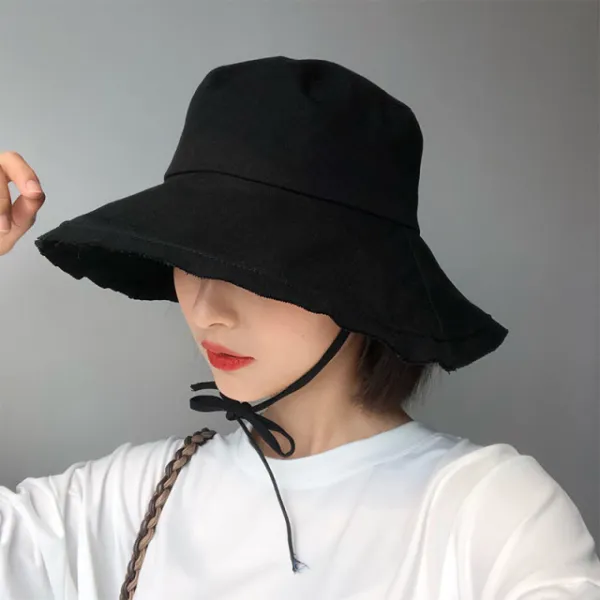 TAOBAO 버킷햇 벙거지 모자 파나마햇 한판 까만어민 모자망 레드ins 털 끝