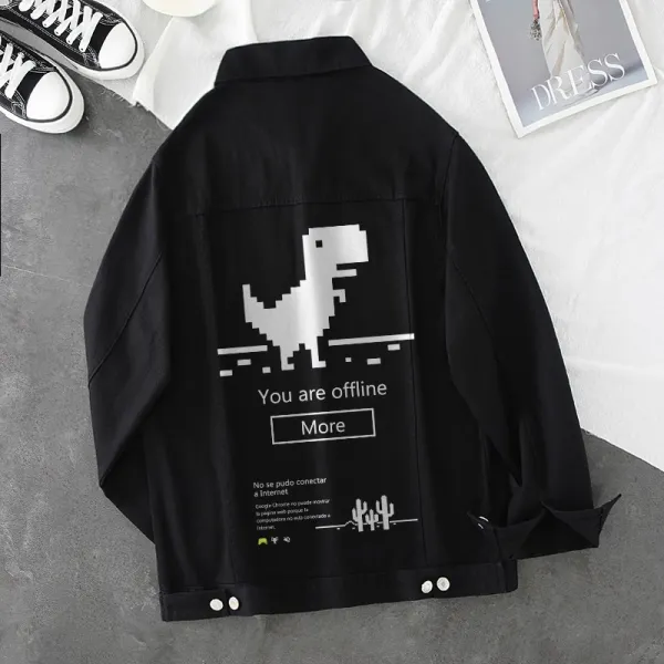 커플룩점퍼 구글 CHROME 끊어지다 그물 404 숏 다이노스 데님점퍼 남자 트렌드 가을겨울 와이드 3699369047