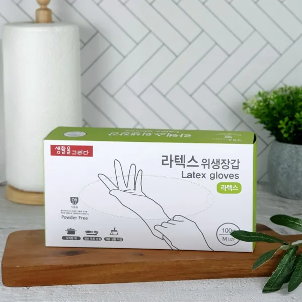 생활을그리다 라텍스 위생장갑 M(중형), 1개, 100개입