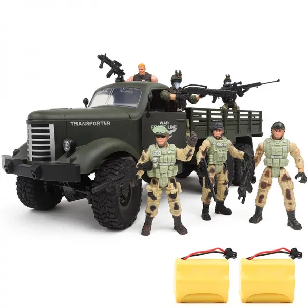 건건원격조종자동차 군사완구 자동차모형 46 구동구 모조군카드 2단 속도 적재량 500g의 군록색