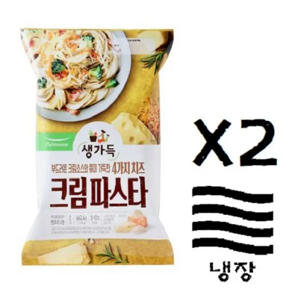  풀무원 4가지치즈의 크림파스타 2인 X2개 스파게티 2개 662.4g