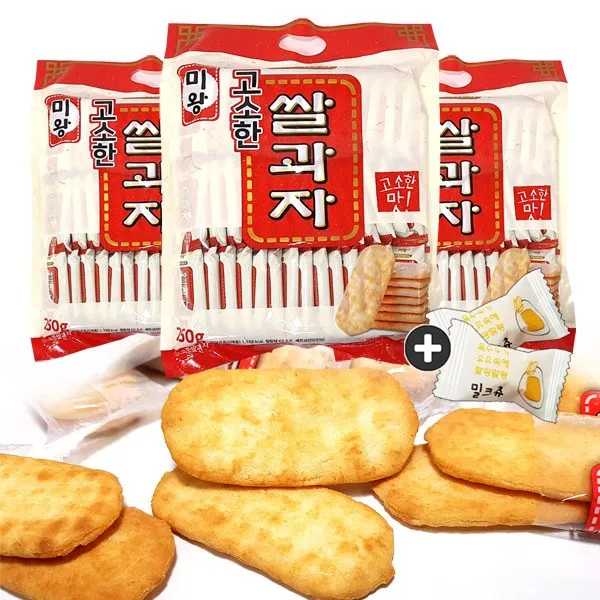 미왕 고소한쌀과자(43봉지) x 3봉(+밀크츄 2개), 3봉, 250g