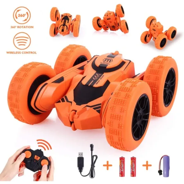 Peradix RC 리모컨 스턴트 자동차 전기 4WD 자동차 360°오프로드 곡예 회전 차량 2.4GHz 고속 레이싱 슬, One Color
