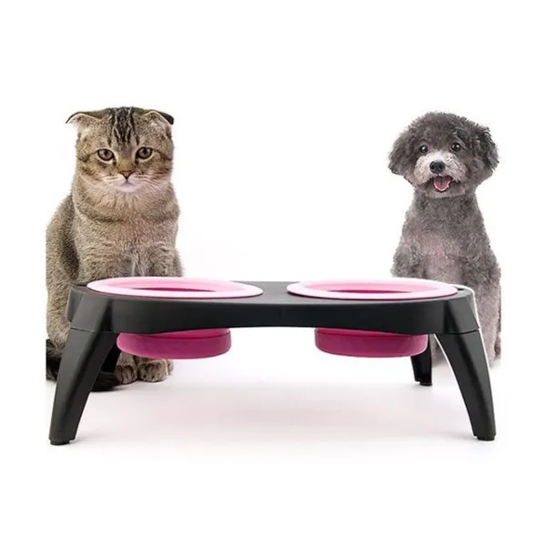 애견밥그릇 개밥그릇 강아지용 키높이 접이식 쌍식기 개밥그릇 애견식기 강아지밥그릇 민트_감사합니다