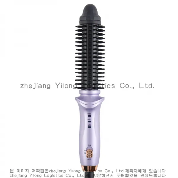 couyor 휴대용 고데기 브러쉬 뽕고데기 빗고데기 물결 웨이브 펌 볼륨 스마트 2단 온도조절 스타일러, 블루
