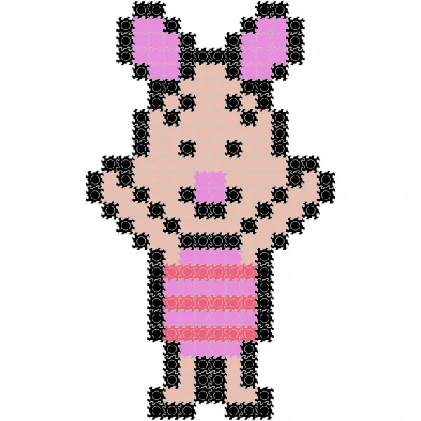 8mm 디폼블럭 1:1도안+연결고리 캐릭터 세트 C 22. 피글렛