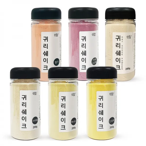 산들논밭 귀리쉐이크 6종 딸기맛 바나나맛 단호박맛 자색고구마맛 서리태맛, 1개, 귀리쉐이크(보틀) 220g