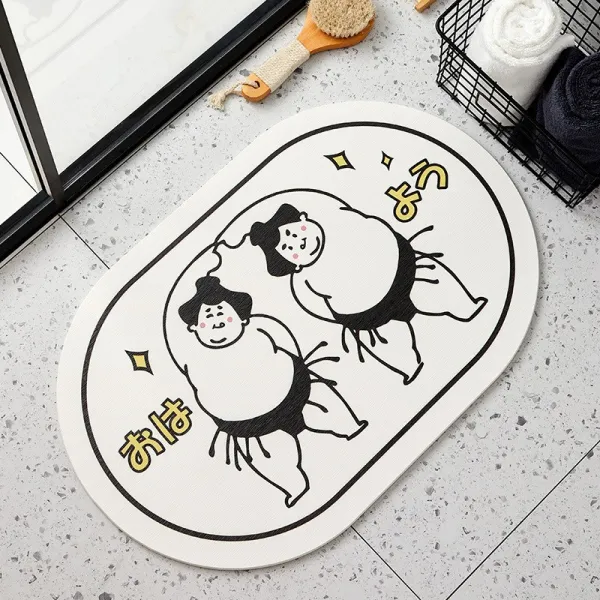 싱그러운 타원 부드러운 규조 쿠션 진흙 흡수 쿠션 속건성 세탁 면제 쿠션 욕실 입구 카펫 쿠션, 애교가 넘치다.
