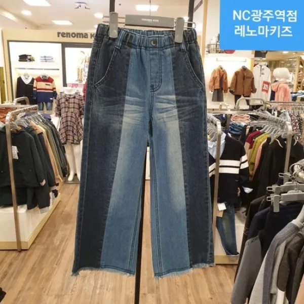 레노마키즈 NC05 블럭 워싱와이드 데님1 R1831Q213