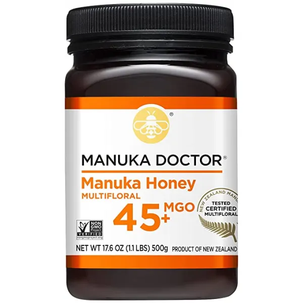 MANUKA DOCTOR - MGO 45+ 마누카 꿀 멀티플로럴 100% 순수 뉴질랜드 꿀. 인증됨. 보장하다, 1개