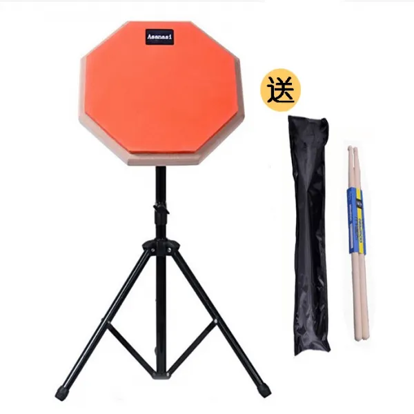 드럼 단련 팔인치 매트 메트로놈 세트 초보자 연습 매직기기 가정용 연습용 선반 . C03 주황색 세트 단풍 드럼스틱