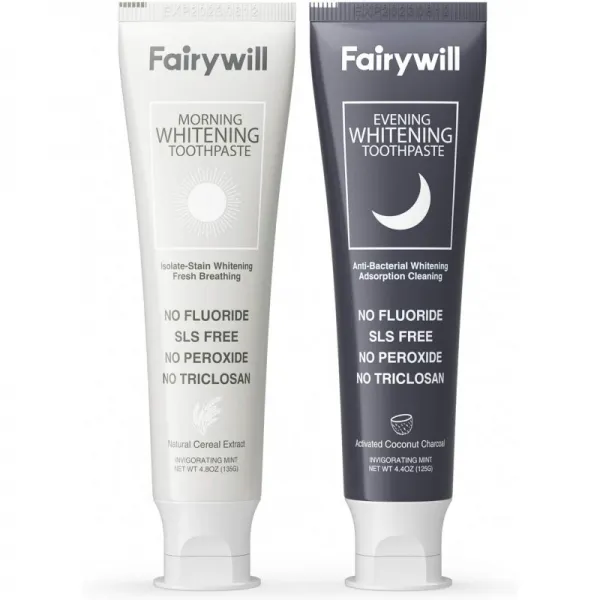 숯 치약 화이트닝 세트 요정 활성화 숯 치약 덧니 미백용 얼룩 제거 불소 프리 민트 치약 어른과 어린이를 위한 입김 뷰티 1