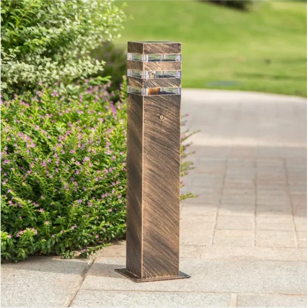 BEIAIDI 야외 마당 정원 잔디 램프 방수 공원 빌라 울타리 통로 오명 빛 풍경 스탠드 극 열 램프, 02 H40CM Warm White, 02 Brozen Body