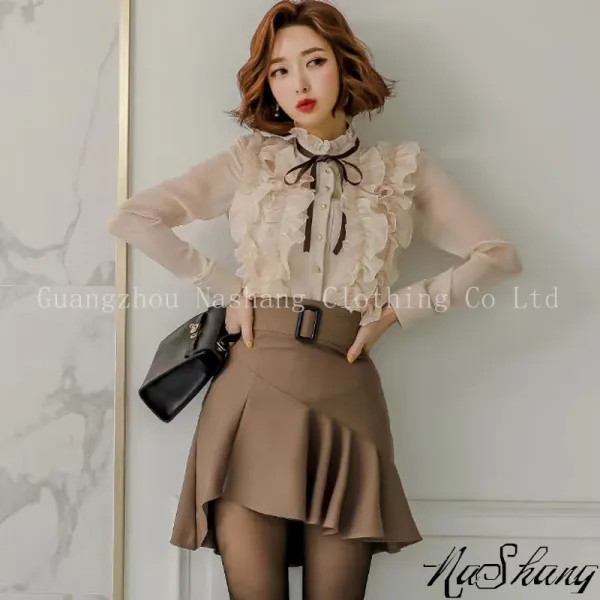 NaShang분위기 슬림 차이나 블라우스 프릴 스커트 투피스 확실히 인정하다NaShang품질보증
