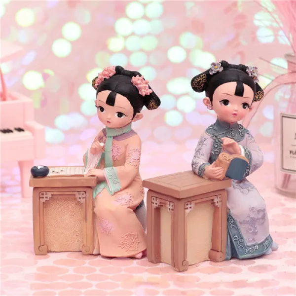 해외 궁중인형금기서화격자작소녀심복고-108289, 01.거문고를 타다