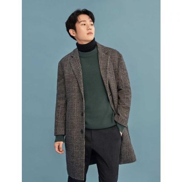 [마인드브릿지][남]19 F/W 마인드브릿지 울혼방글렌체크세미오버싱글코트 MTCA7101(갤러리아)