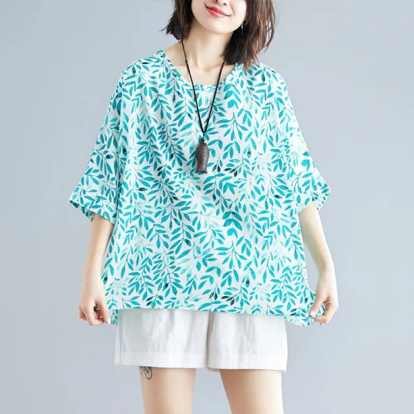 패션이루 루즈핏 박시 블라우스 여름 린넨 셔츠 캐주얼 바캉스