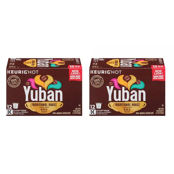 Yuban Gold Medium Roast Keurig K Cup Coffee 유반 골드 미디움 로스트 큐리그 캡슐 커피 12개입 3.7oz(105g) 2팩, 1개
