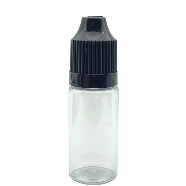 아스케이지 200pcs 빈 3ml 하드 플라스틱 Dropper 병 Childproof 모자 바늘 E 액체 애완 동물 분명 유리, Black Cap_3ml