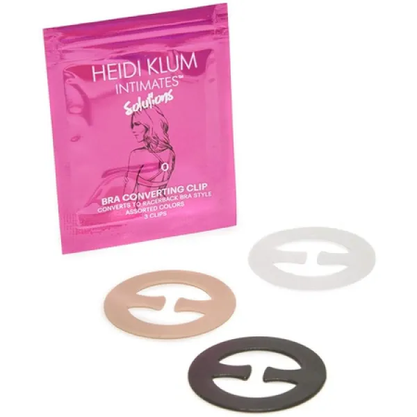 Heidi Klum 솔루션 레이서 백 브라 스트랩 컨버터 클립-3 팩-Black Nude Clear PROD2180000655