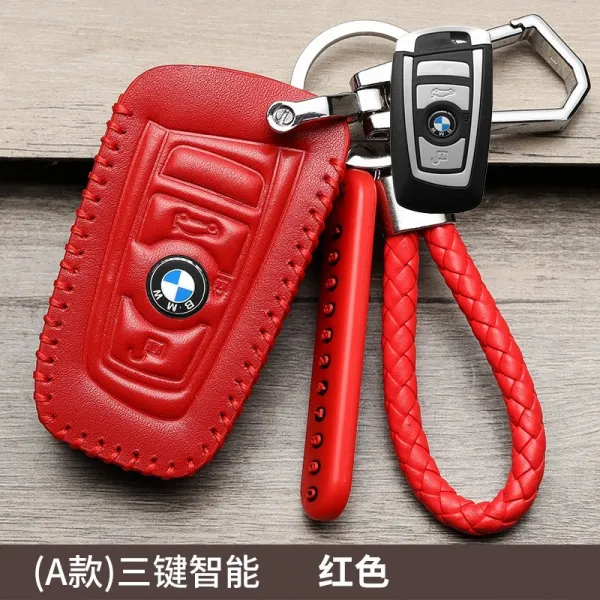 플라워윙 키케이스 키갑 스마트 가죽 키홀더 적용 12 타입 3계 GT1계7노쇠함 5계X3, BMW AN 타입 레드