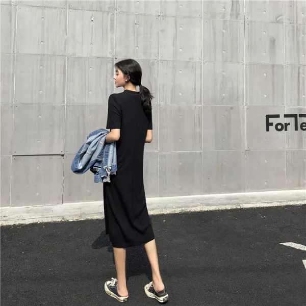 데일리 심플 베이직 롱 원피스