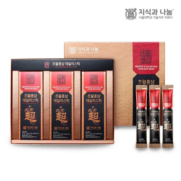 초월홍삼 컴파운드K 6년근 발효홍삼 홍삼정 진세노사이드 사포닌 스틱 효삼 고함량 농축액 진액 엑기스 액상 함량 Rg1 Rb1 Rg3 특허제품, 30회분, 10g