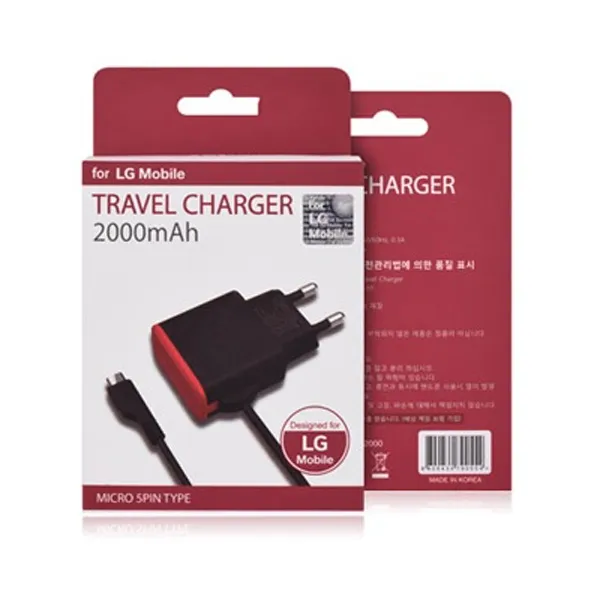(FOR LG Mobile FLM-510KE 마이크로 5핀 가정용 일체형 충전기 (5V 2000mAh 1.2m) 일체형/마이크로/가정용/충전기