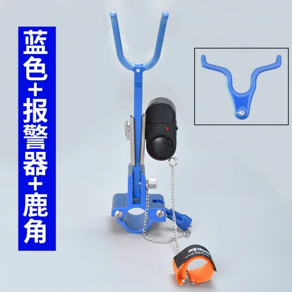 알루미늄 모양의 물건 장대걸레기 이탈 거물 받침대 타기다 낚시대 봉 클램 뒤 후크, 블루 _경보기 _사슴뿔