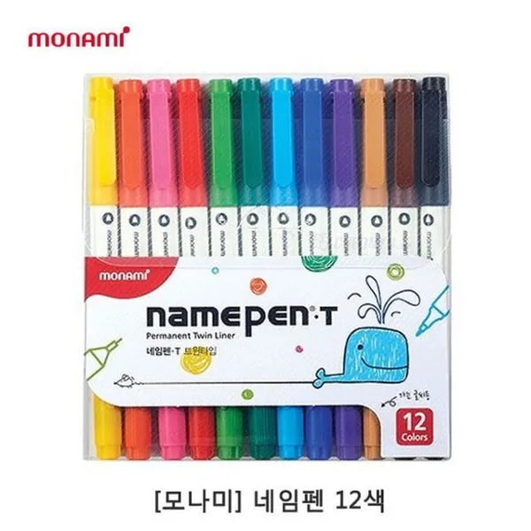 AW3EA906 네임펜 12색 1P 매직펜 유성펜 슬림유성매직 c-00354 본상품, A 본상품
