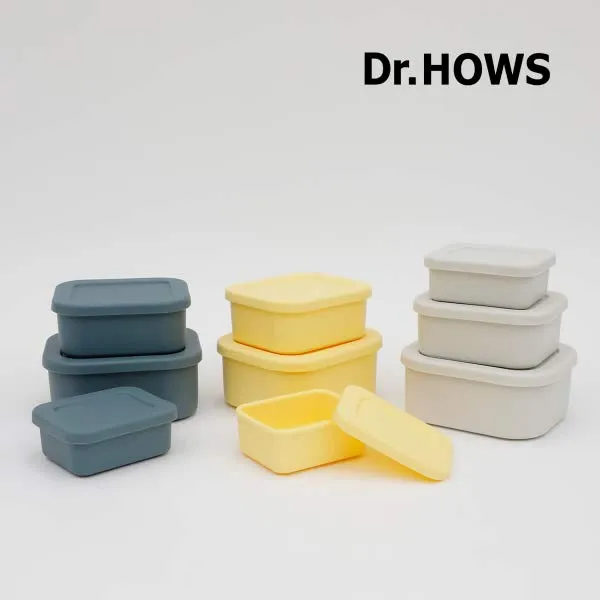 [현대백화점]닥터하우스 담은 실리콘 밀폐용기 3종 세트(소+중+대), 유채색(소+중+대), 없음