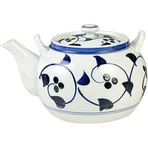 란챤 (Ranchant) S 茶 こ し있는 6 호 주전자 (포도 포함) 블루 18.7x14.7x12.1 (cm) 당초 (칡 덩굴) 아