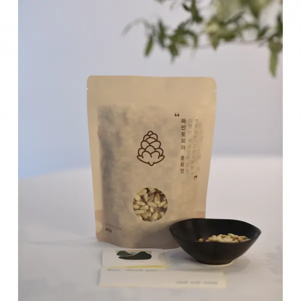  파인토피아 무농약 국산 햇잣 경북봉화 산지직송 1등급 잣 1봉 200g 백잣 200g
