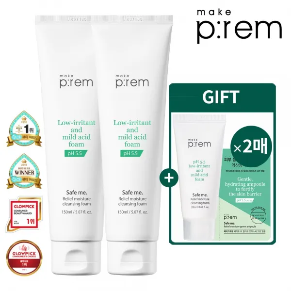 메이크프렘 클렌징 폼 150ml 1+1++(튜브견본+2매), 단품