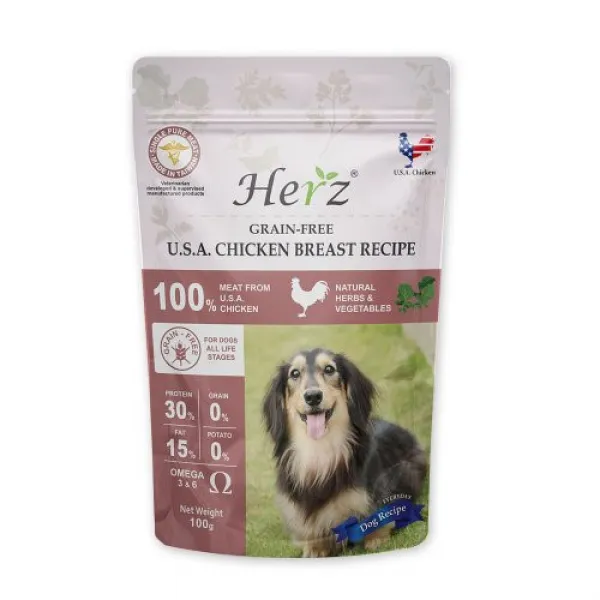 Herz 허즈사료 닭가슴살 100g 마약기호성 LID 강아지 알러지 눈물사료, 1개
