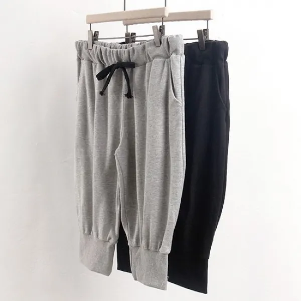  강물처럼 빅사이즈 0223rl903 끈 시보리 6부 팬츠 Da235