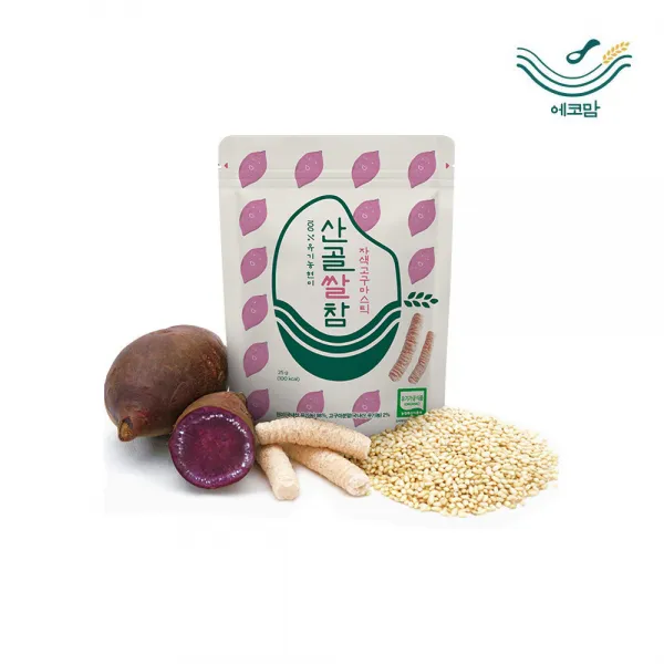 지리산 제철 이유식 에코맘의 산골이유식 산골쌀참 자색고구마 1개, 에코맘 산골이유식 산골쌀참 자색고구마 1개
