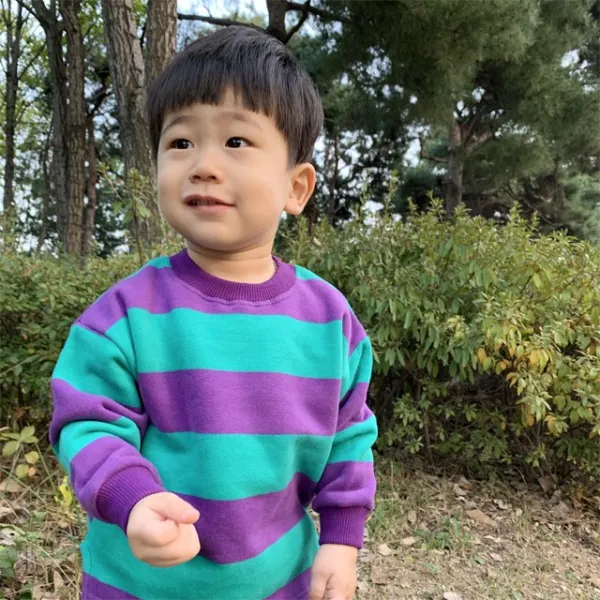 토브옷장 허니비 스트라이프 아기 기모 맨투맨 겨울 유아 남아 여아 