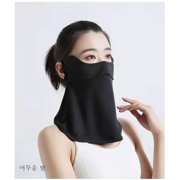 여름철 눈가 보호대 롱 마스크 목선 마스크 자외선 차단 라이딩 마스크입니다.얼굴 전체를 가리다., DFMEI -블랙