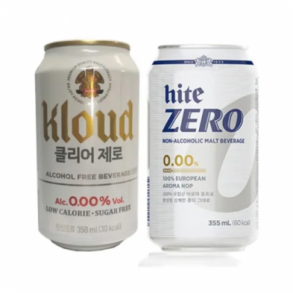 클라우드 클리어제로 350mlx6캔+하이트제로 355mlx6캔 에너지음료/에너지드링크/무알콜맥주/비타민음료/청량음료, 단일 총 수량