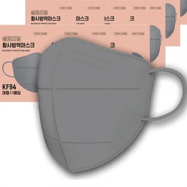 쉼표리빙 황사방역 마스크 KF94 그레이 대형 (1팩 5매), 1팩, 5매