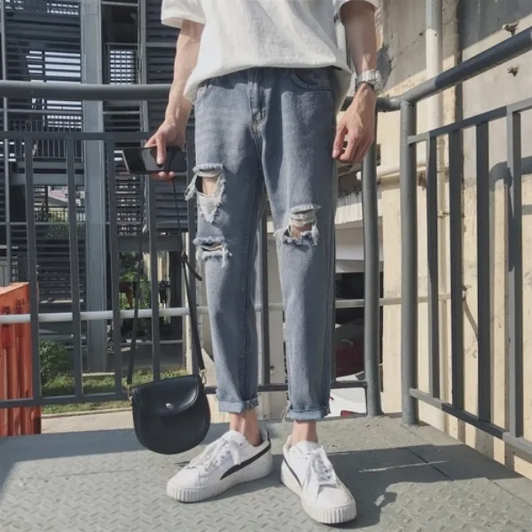가바바 남성 데님팬츠 찢어짐이 적절하다 청바지 G30405