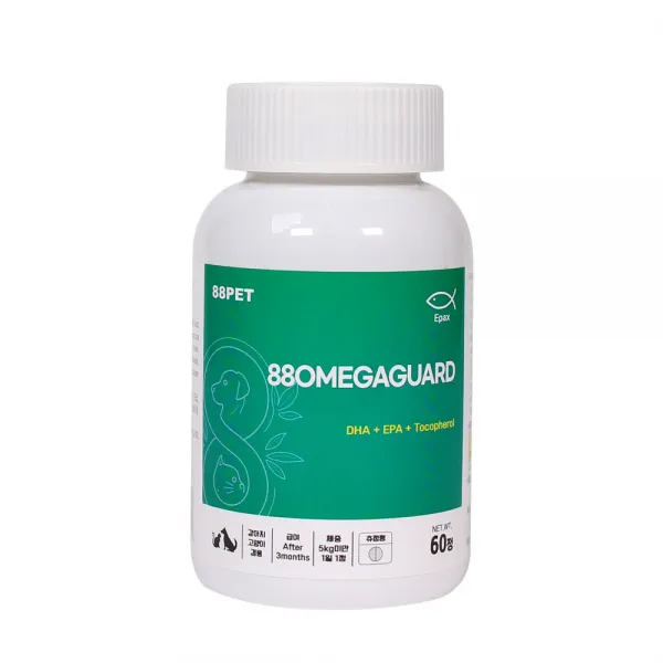 88pet 88오메가가드 강아지 고양이 오메가3 피부 관절 심장 맛있게 씹어먹는 영양제 1개