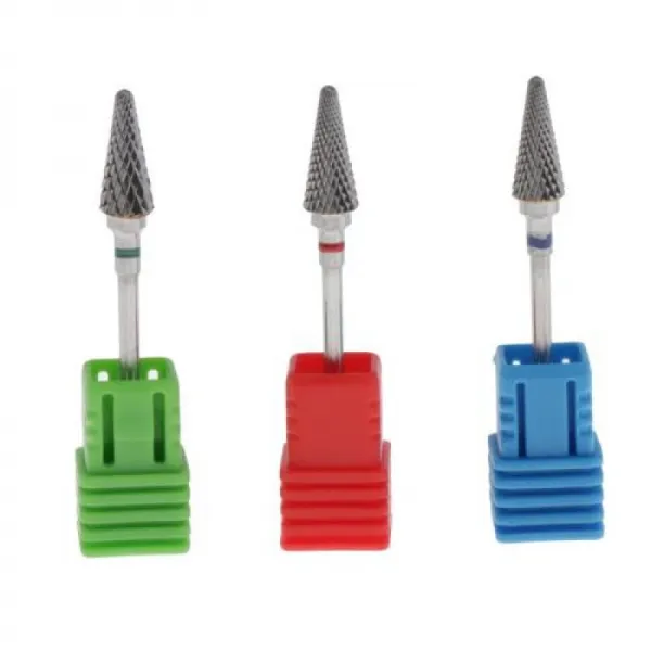 3 X텅스텐 스틸 네일 드릴 비트 카바이드 로터리 바리 세트 2.35mm 섕크 매니큐어 네일용 클린 액세서리 1