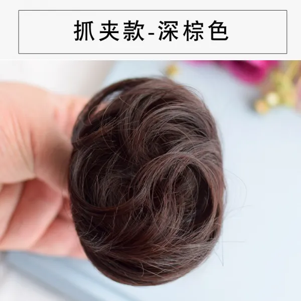 집게머리 가발 여 스몰 동그라미 반 자 환자 머리 꾸미기 게으름뱅이 개성판발 기, 1, 큰집게 타입 다크브라운