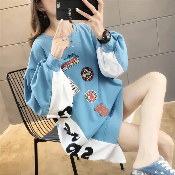 해외직구 다올 2019 여성 가을과 겨울 느슨한 티셔츠