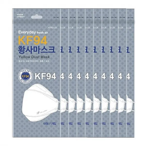 케이에프 황사 미세먼지 방역 KF94 마스크 대형 10매 - 개별포장, 1개